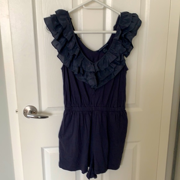 French Connection Pants - French Connection Cotton Modal Silk Ruffle Romper